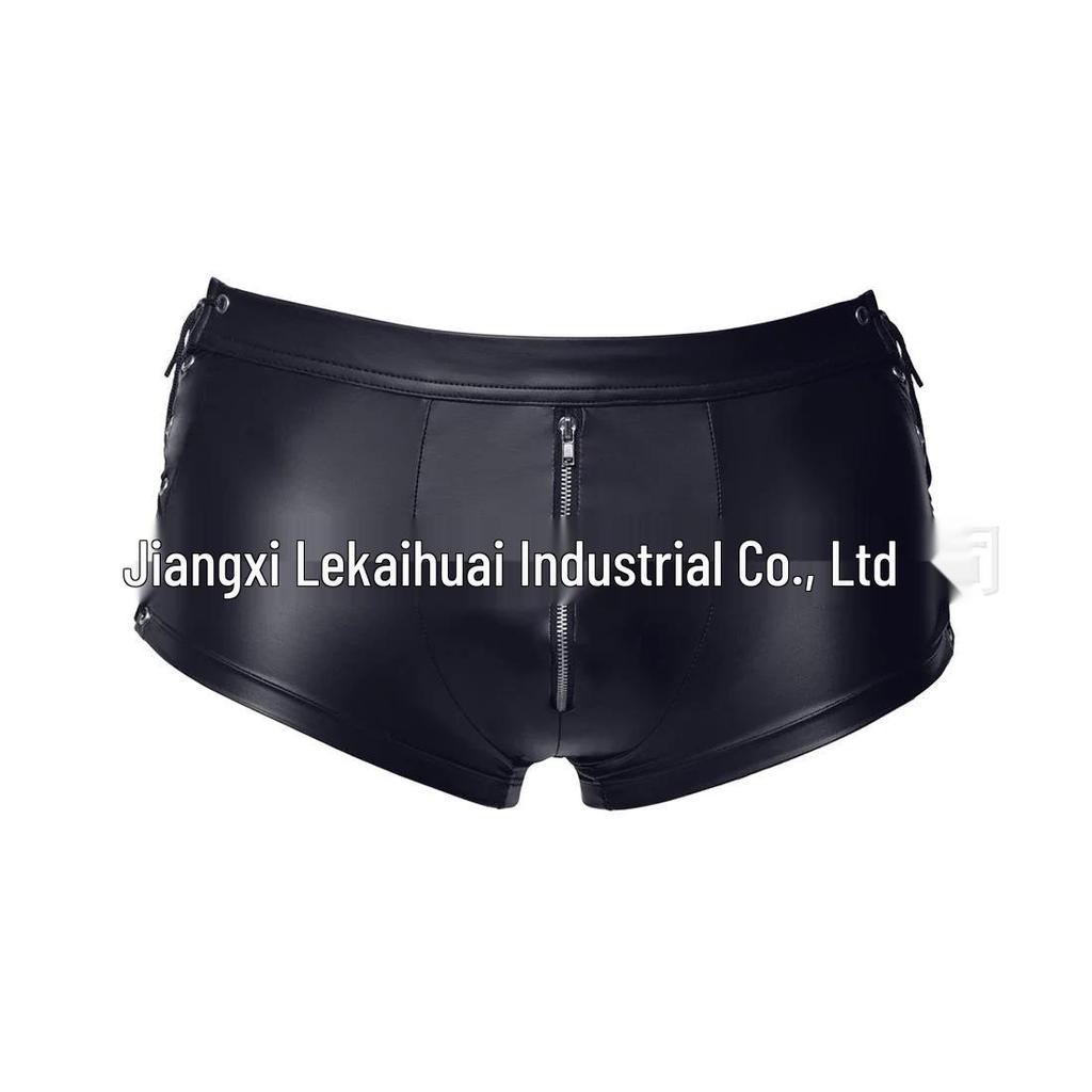 Cross-Border Men's Fetish Patent Leather Boxer Briefs Stage Costume