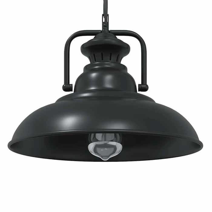 VidaXL Lampe suspendue E27 noir Ø 31 cm fer, éclairage suspendu, éclairage suspendu de cuisine, suspension, éclairage d'îlot 4103456