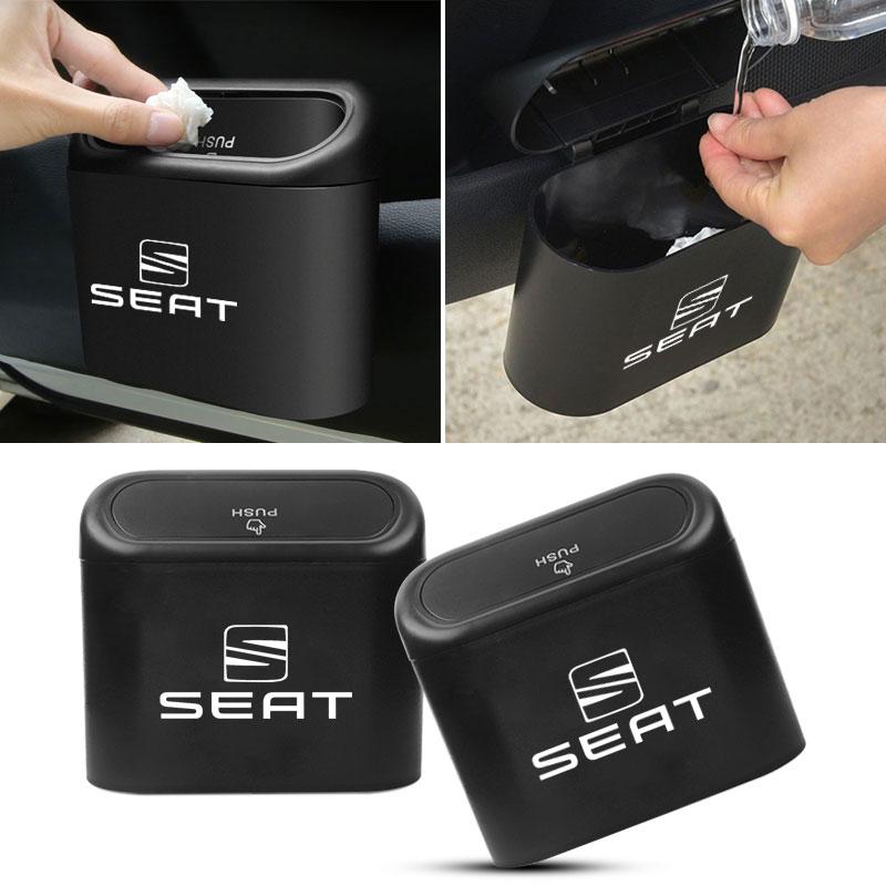 Auto Mülleimer Aufbewahrungsbox Fahrzeug Multifunktionaler Müll Staubbehälter für Seat Leon FR Altea Ibiza Toledo Cordoba Arona Ateca Alhambra MK3