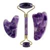 Amethyst Face Jade Massager Jade Roller Gua Sha For Lifting Anti-Wrinkle Acupuncture Beauty Skin Care Gouache Scraper Set