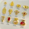 10 Pieces Fortune Nail Charms Bright Gold New Year Nail Art Decorations Rhinestone Nail Gems for DIY Manicure Glitter Nail Accessories