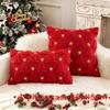 Christmas Plush Pillow Cover With Geometric Snowflake Design For Home Decor And Gift
