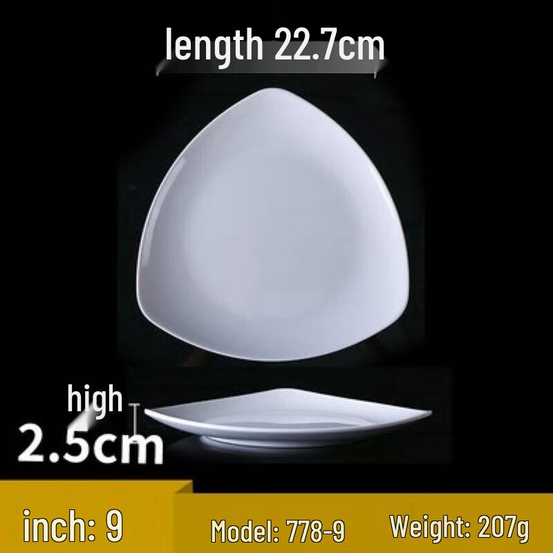 Melamine Triangular Commercial Side Dish Plate