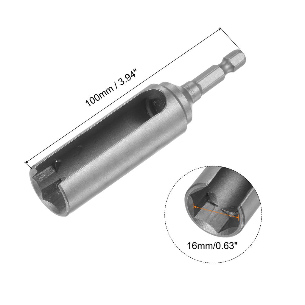 1pc 65/80/100mm Long 10/12/13/14/16/17/19mm Hex Nut Socket Slotted Extension Driver Bit Adapter 1/4" Hex Shank Cr- V