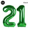 32 Inch Green Number Foil Balloons 0-9 Jungle Safari Theme Soccer Party Decor Kid Boy 1st Birthday Dinosaur Baby Shower Supplies