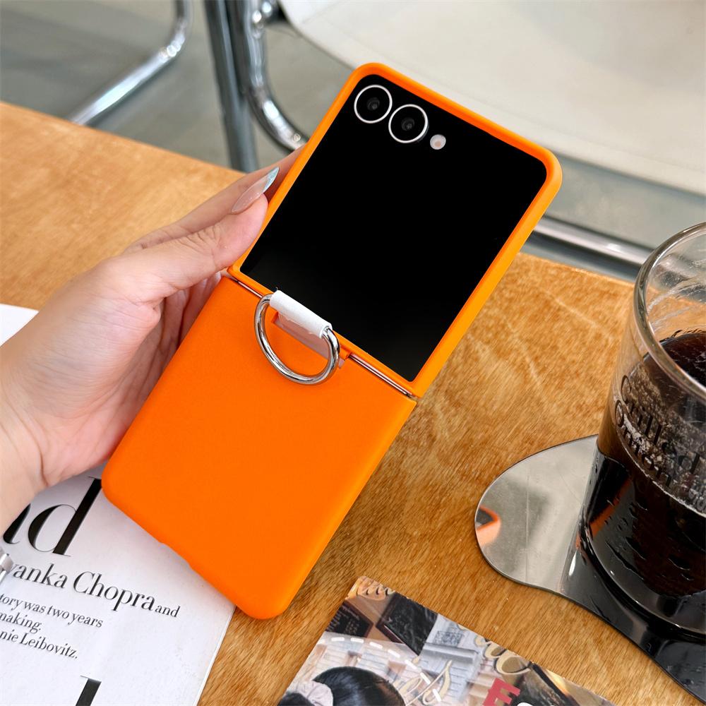 Soft Silicone with Ring Phone Case for Samsung Galaxy Z Flip 7 6 5 4 Flip5 Flip6 Flip7 FE Hinge All Inclusive Protection Cover