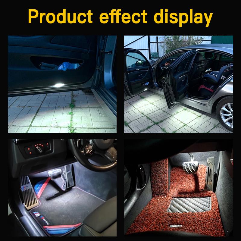2PCS White LED Courtesy Footwell Under Door Interior Light For 3-series E93 Convertible 2007-2012 F30 Sedan/saloon 2012-up