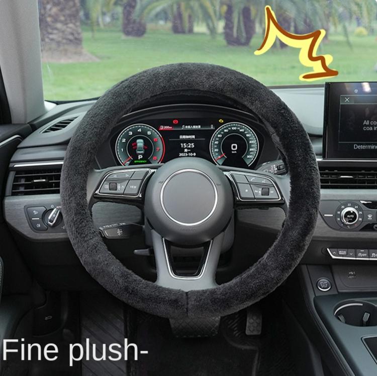 Imitation rabbit hair car steering wheel cover plush warm non-slip car steering wheel handle cover winter car interior supplies