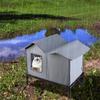 Cat House Outdoor Insulated Shelter Waterproof Windproof Elevated Oxford Cloth Enclosure Soft
