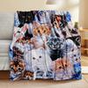 Cute Cat Print Microfiber Blanket – Super Soft Lightweight Throw for Bed, Sofa, Camping or Picnic – Warm Winter Plush Blanket