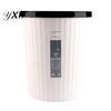Trash Bin Garbage with Pressure Ring No Lid Space-Saving Plastic Kitchen Waste Container Bathroom Living Room Striped Can for Daily Life