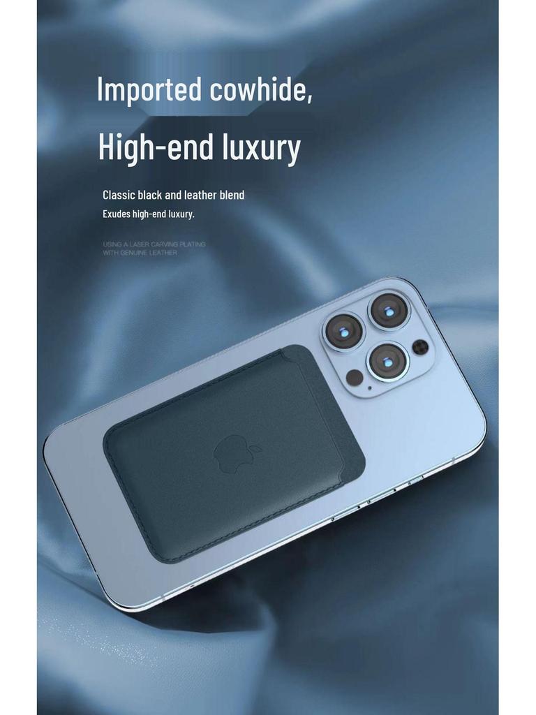 Magnetic Leather Card Holder Case for iPhone 14/13/12 with MagSafe Compatibility