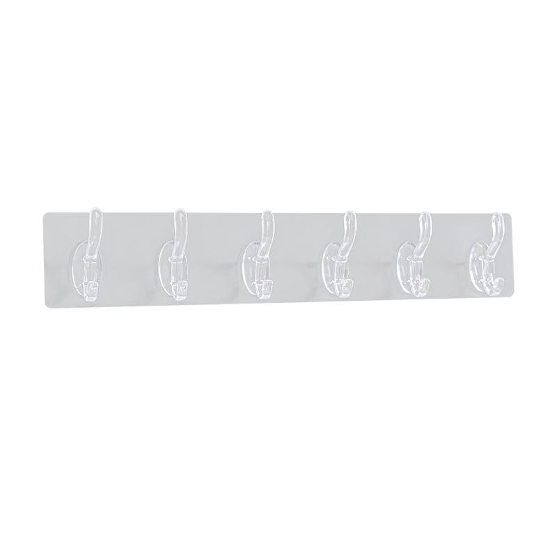 Straight Hook Transparent Strong Viscose Six Straight Hook No Marks No Punching Hole Behind The Door Toilet Storage Wall Hook