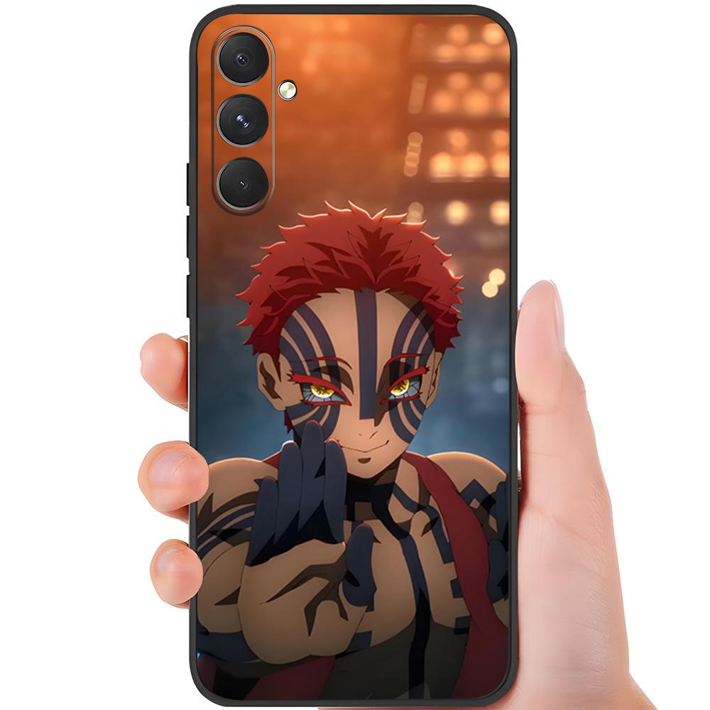 Anime D-Demon S-Slayer Akaza Phone Case For Samsung A25 A13 A33 5G A54 A36 A35 A56 A52 A14 Shockproof Soft Cover Samsung A54