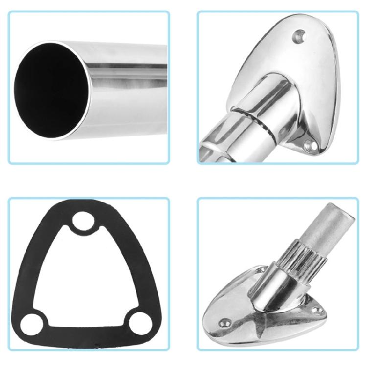 Foldable Rustproof Stainless Steel Fishing Rod Holder Deck Mount Rod Stand With Split Leg Design Strong Load Capacity