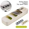 Multi-layer Kitchen Drawer Organizer Tray Spoon Knife Fork Cutlery Separation Storage Box Cutlery