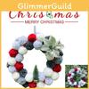 Elegant 30cm Grey Pom Pom Christmas Wreath Unique Handmade Door Hanging Decor