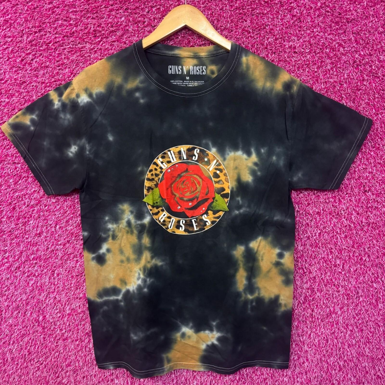 Guns N’ Roses Leopard Print Big Rose Hard Rock Tie Dye M XL