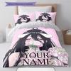 Dark Angel Wings Custom Name Pattern Bedding Quilt Set Quilt Cover Pillowcase Home Birthday Gift(1 * duvet cover + 2 * pillowcase, without core)