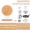 7.5 Inch Bamboo Trivets Heat Resistant Kitchen Decor Hot Large Coaster  for Table & Countertop