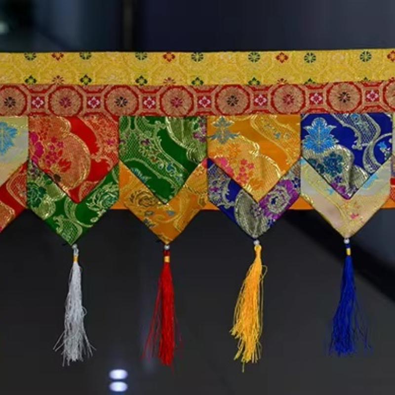 Tibetan Style Decorat Curtains Storefront Hanging Temple Buddha Hall Wall Deco Enclosing Tapestry Draperies about 100cm Length