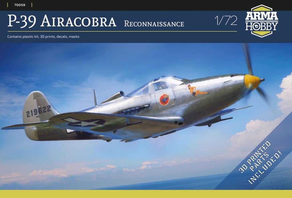 Arma Hobby Skala 1/72 Samolot Rozpoznawczy P-39 Airacobra Plastikowy Zestaw Modelarski ADL70058 (Samolot)