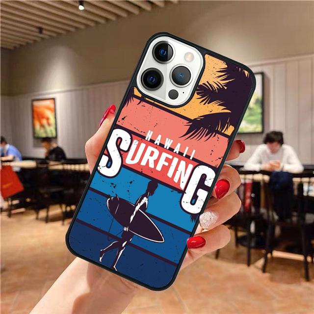 Surfing Hawaii Paradise Phone Case Cover For iPhone 17 Air 16 15 14 Plus Apple 16 11 12 13 Pro Max Coque