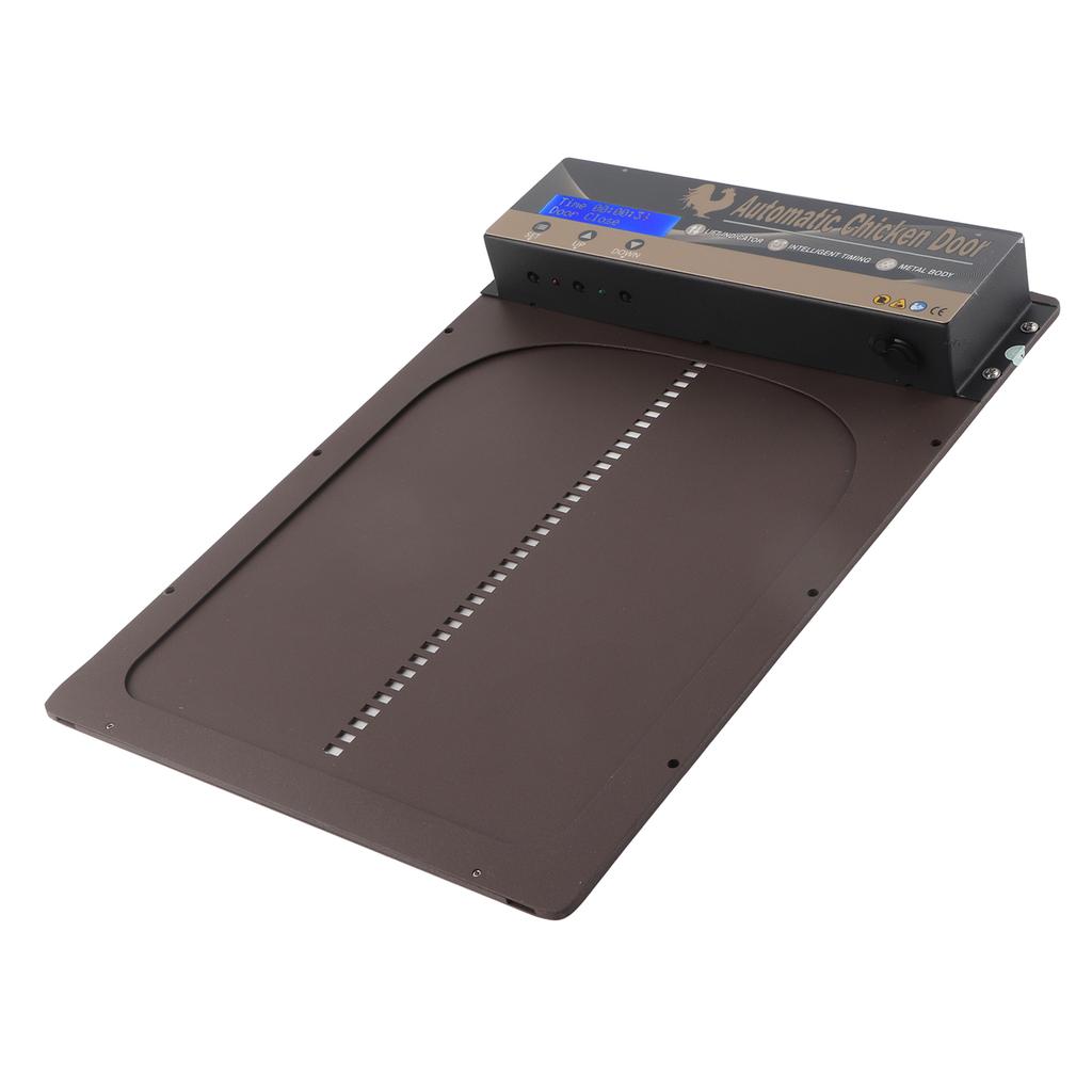 Automatic Chicken Coop Door with Timer Aluminum Alloy LED HD Display Battery Powered Auto Chicken