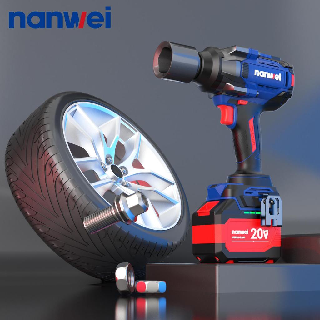 1000N NANWEI Electric Impact Wrench, size 1/2, adjustable torque 500N/800N/1000N, max. speed 2300 rpm