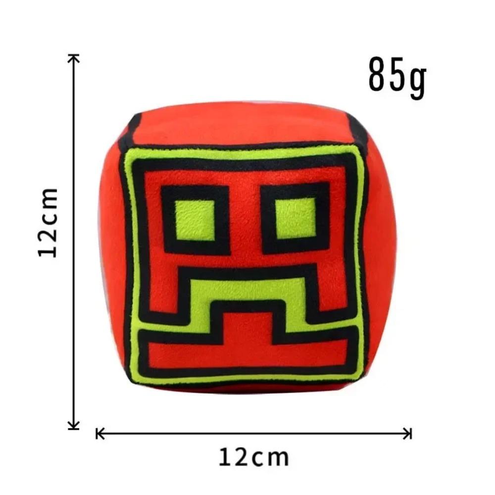 !!Juguetes de Peluche Cubo Geometry Dash Almohada Pequeña Muñeco de Peluche Relleno Colgante Cuadrado Juego Lindo Decoración para el Hogar Regalo de Cumpleaños para Niños