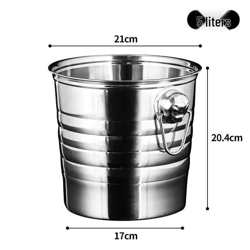 ZISIZ Transparent Plastic Ice Bucket with Handle