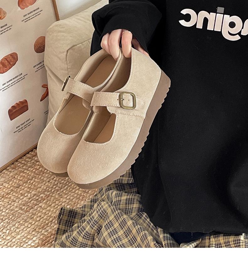 

Модные и легкие женские платформенные Birkenstocks весна-осень с юбками с круглым носком Мэри Джейн однотонные туфли 35 бежевый