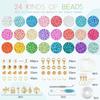 28+2Grid Jewelry Making 3mm Glass Beads Set with Letter Bead Premium Glass Rice Beads Set  Friends