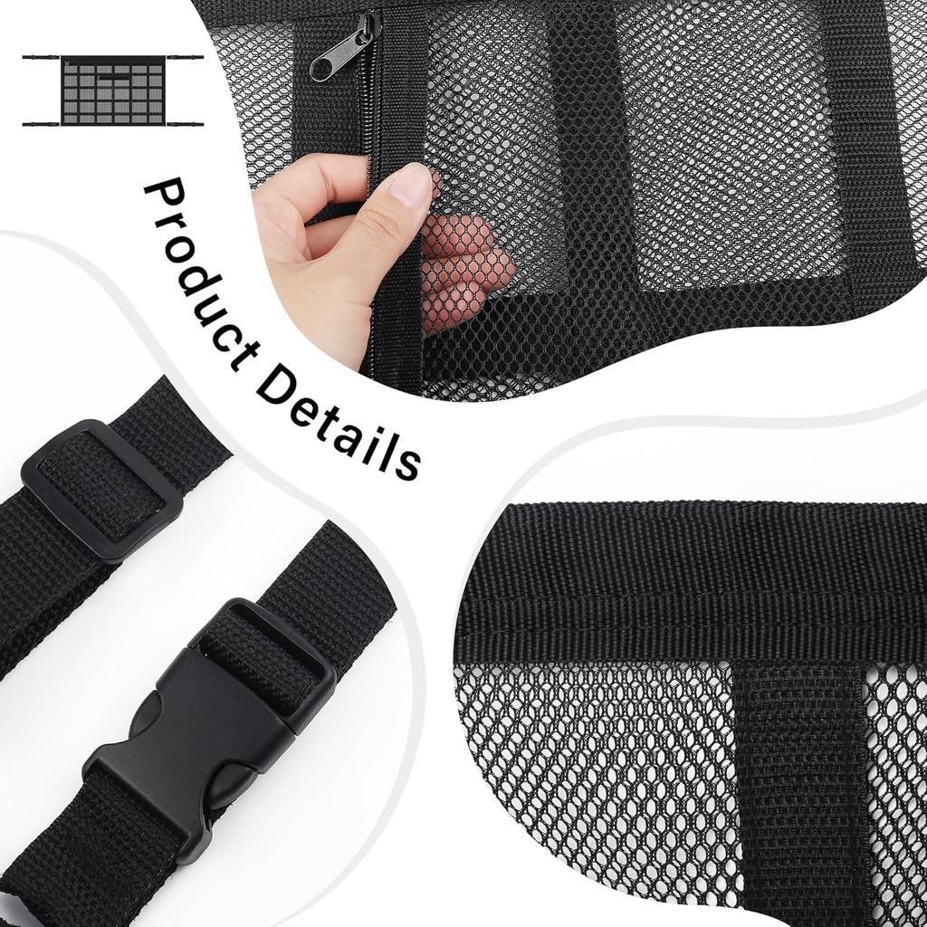 Upgrade Car Ceiling Cargo Net Pocket With Zip,Double Layers+Avoid Sagging Roof Cargo Bag For Toy,Quilts,Tickets,Universal Road Trip Essentials Car