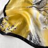 Elegant Small 71cm Small Square Scarf Travel Simulation Silk Temperament Pattern Scarf Flower and Bird Sunscreen Shawl Thin Silk Scarf Women