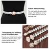 Ladies' Elastic Rhinestone Waist Chain Thin Drawstring Belt Fashion Pearl Waist Belt  For Women
