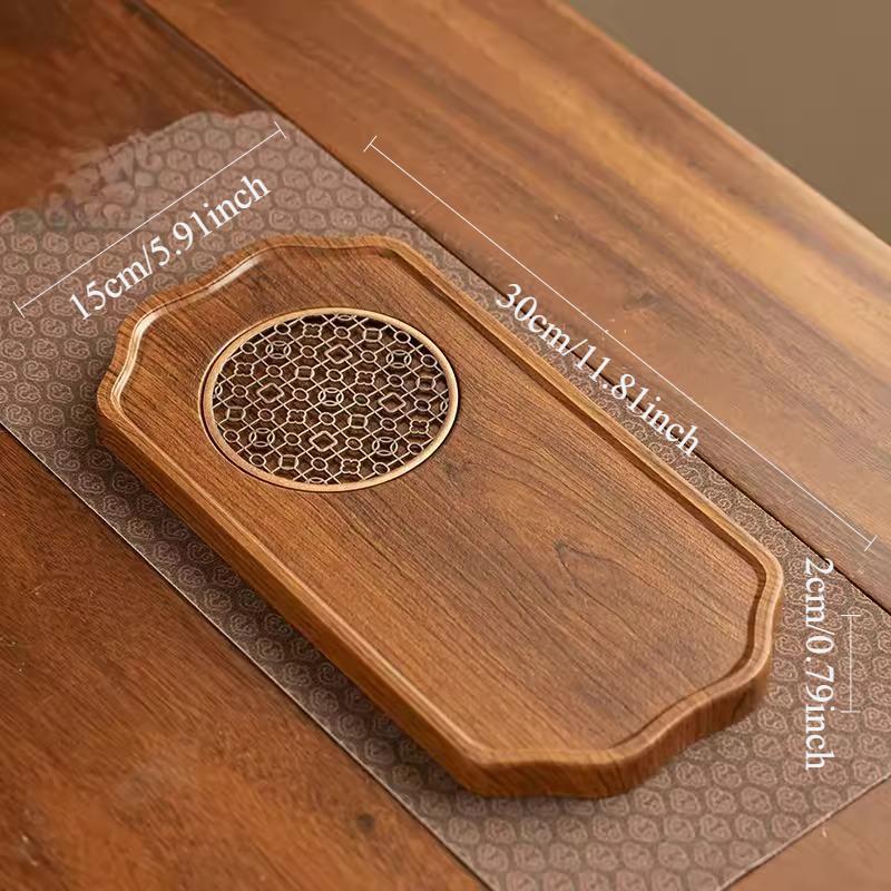 

30*15*2cm Walnut Chinese Style Tray High End Household Tea Tray Solid Wood Small Grid Dry Foam Table Vintage Tea Mat