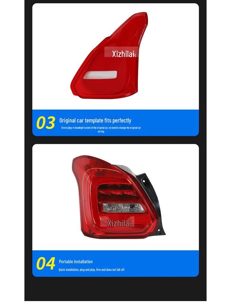Rote Rückleuchtenabdeckungen für Suzuki Swift 2016-2024 - Links & Rechts Hinten
