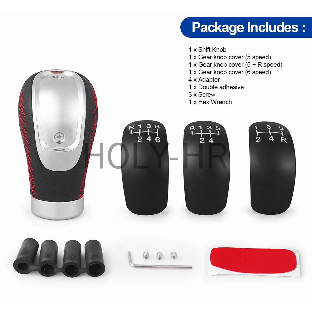 Car 5/6-speed Universal R PU Leather Shift Lever Manual Car Shift Lever Shift Lever Modification Shift Head, Improves Aesthetics