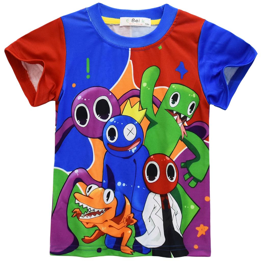 Children'S Cartoon Digital Printing Clothing, Medium And Large Children'S Short-Sleeved Loungewear Set 91015