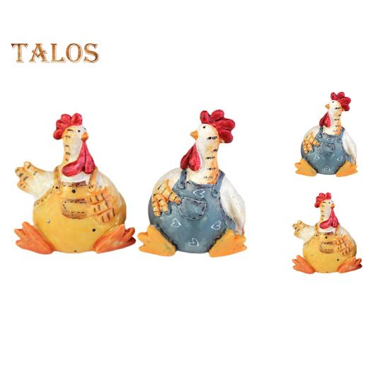 Chicken Figurine Rooster Tabletop Resin Ornament Sitting Cartoon Chicken Statue Easter Decor For Garden Home Desk Mantel Decoration