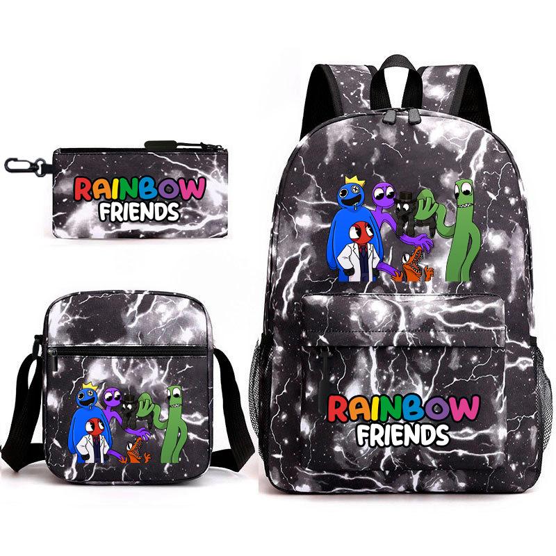 Rainbow Friends Surrounding Backpack Elementary School Student Starry Sky School Bag Three-piece Set