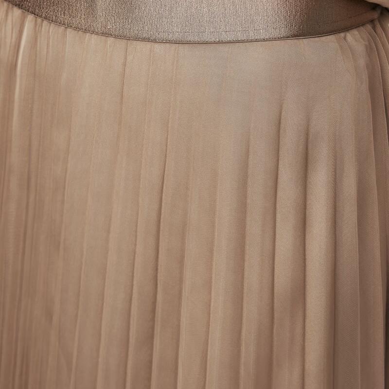 JNBY Pleated Mesh A-Line Mid-Length Skirt