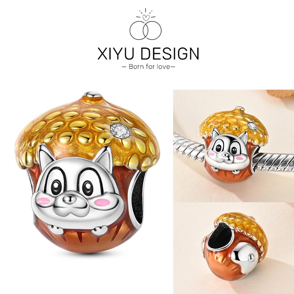 Copper Cute Apple Deer Skewer Decoration Charm Pendant Fit The Brand'S Diy Bracelet Women Christmas Charms For Jewelry Gifts
