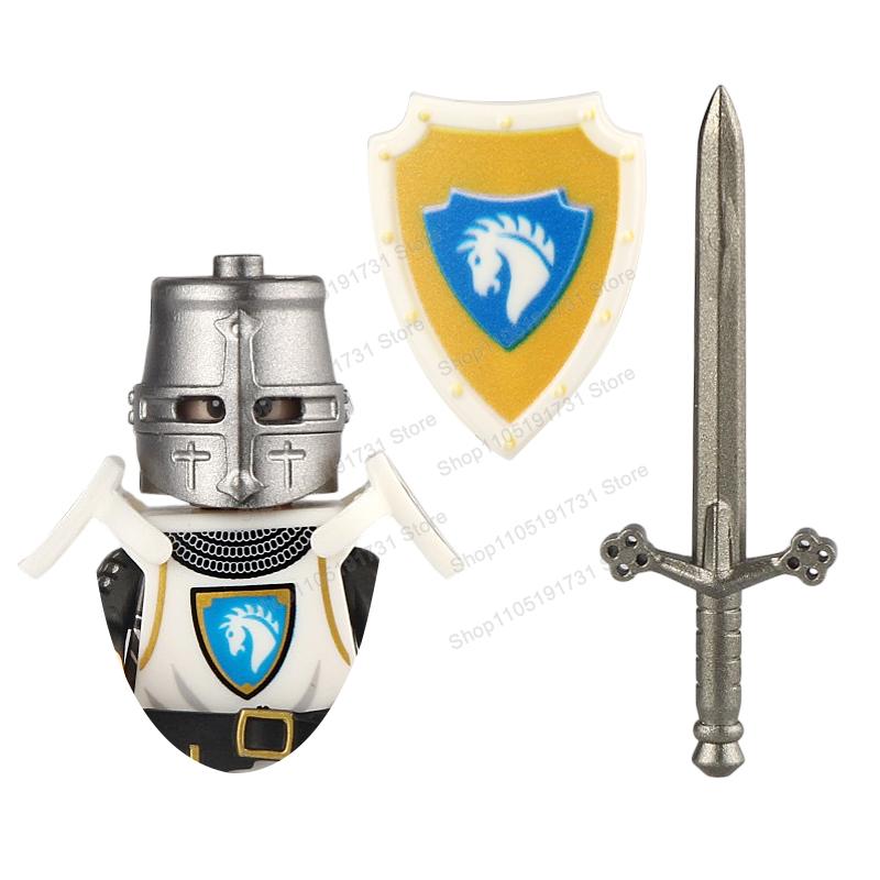 NEW Medieval Knights Fire Dragon Shields Helmet Armor Action Figures Assemble Scene Bricks Accessory Children s Toys Gifts