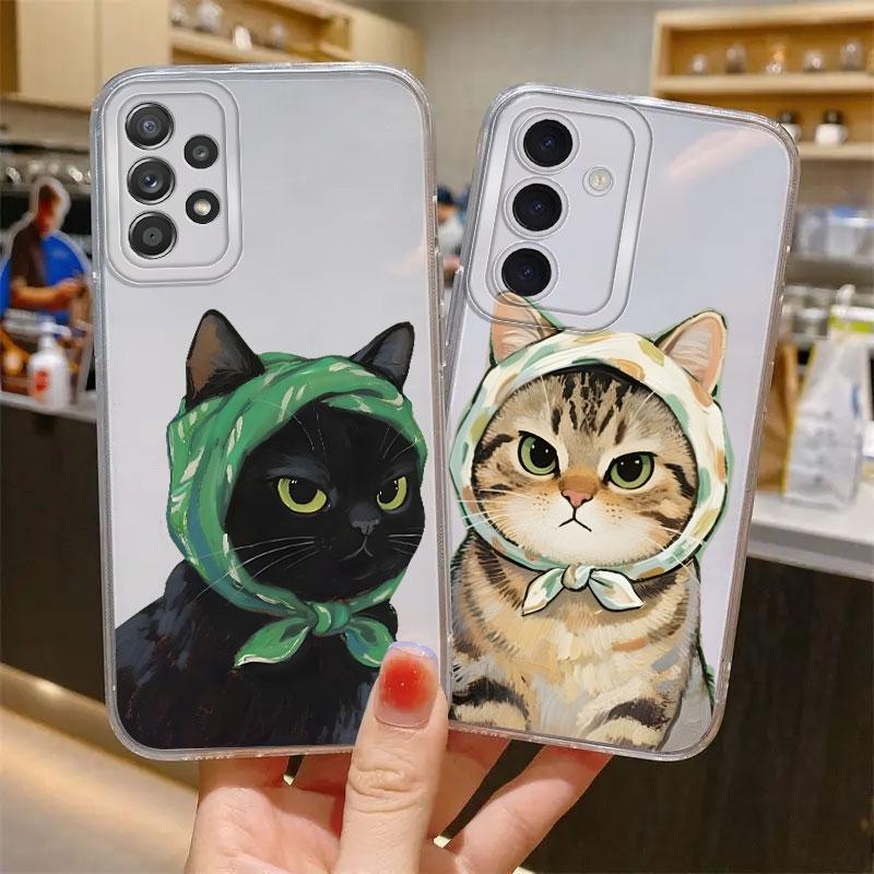Cartoon Cat Phone Cover Case for Samsung Galaxy S26 S23 Ultra Note 20 Ultra 10 S24 S22 FE S21 S20 Plus S25 Edge