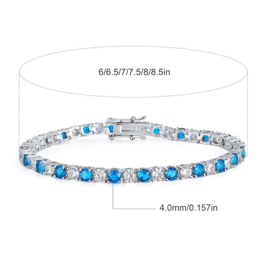 A 4mm Round Zircon Figure-eight Buckle Tennis Copper Bracelet, Popular, Fashionable New Model