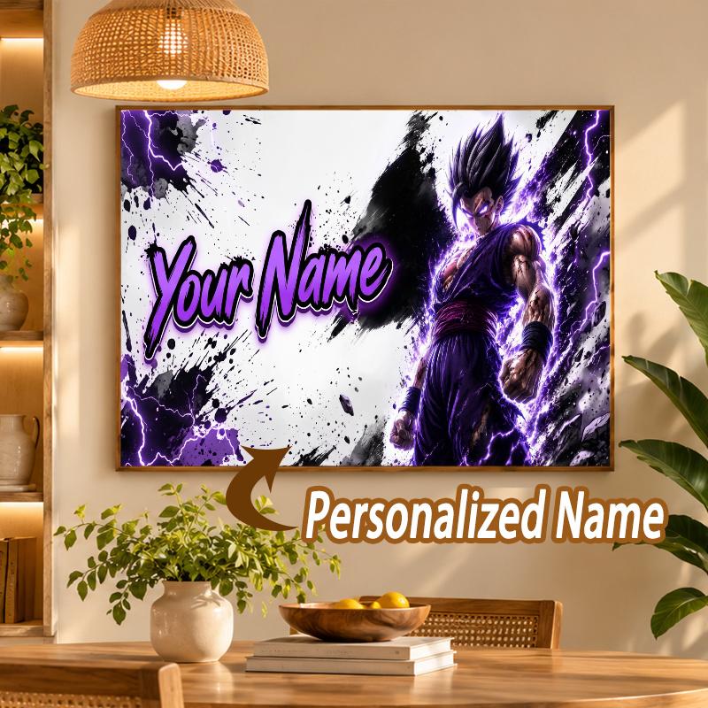 Dragon Ball Gohan Custom Name Diamond Painting Personalized 5D Full Drill DIY Diamond Art Home Decor