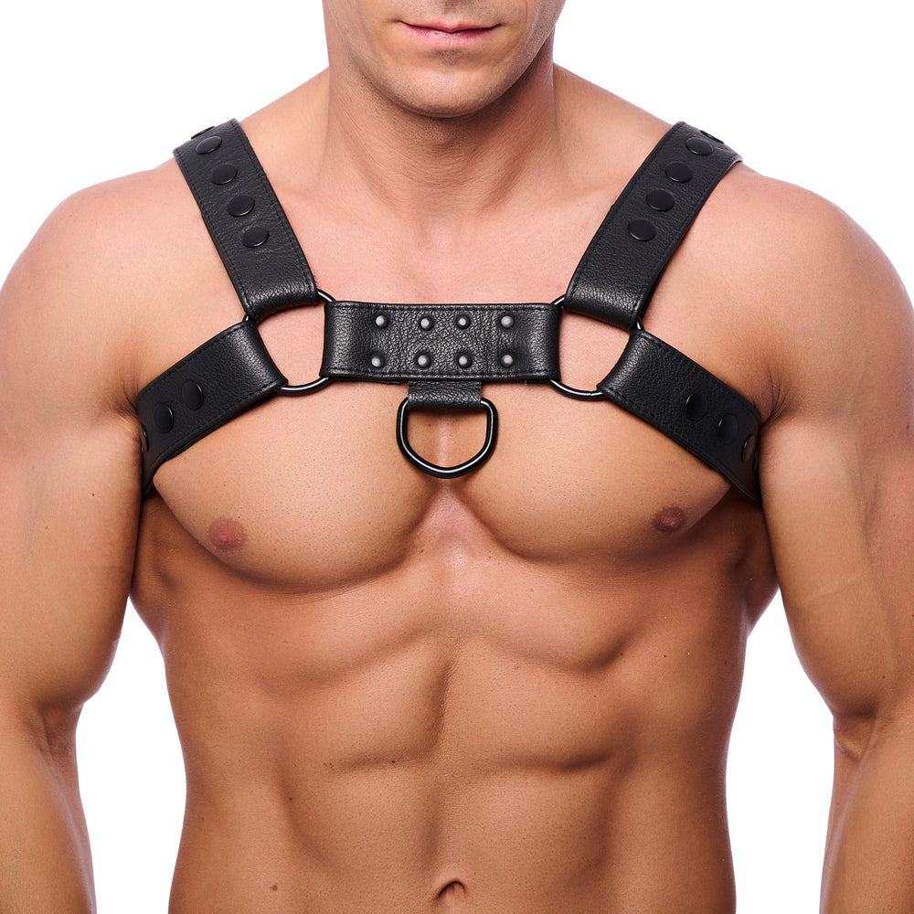 Harnais en cuir Snap Noir - The Red Harness - Harnais Homme