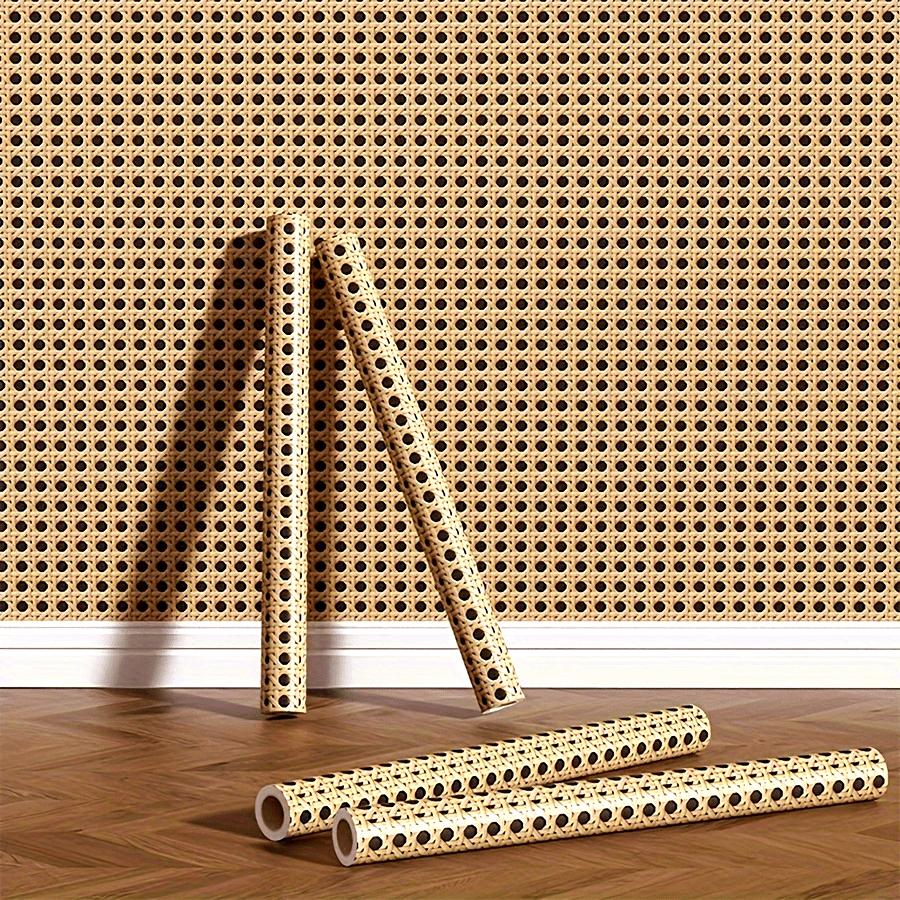 

Classic 3D Rattan PVC Wallpaper Peel And Stick Wicker Home Decor Kitchen Bathroom Waterproof Vinyl Wall Renovation Sticker 45CMX1M